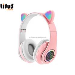 B39 Cat Headphones Pink Cat Wireless
