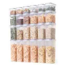 Custom Pp Plastic Airtight Kitchen Reusable Stackable Dry Cereal Food Storage